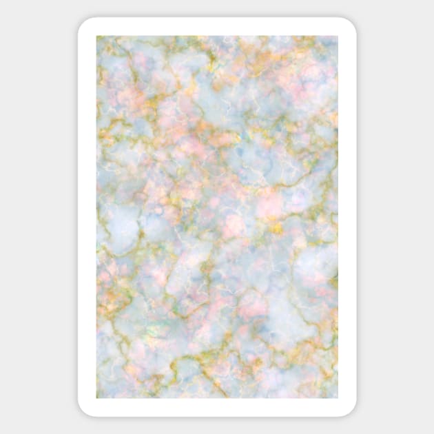 Pink Blue And Gold Iridescent Look Marble Sticker by Printable Pretty